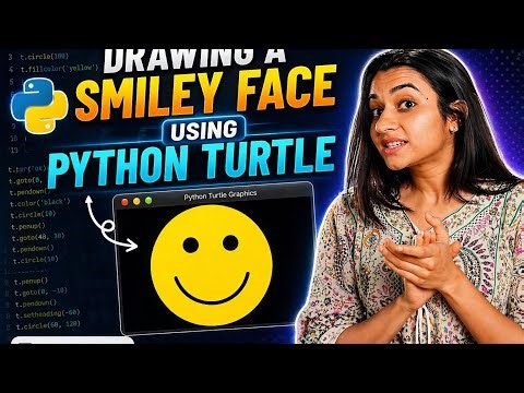 Drawing a Smiley face using Python Turtle #pythonturtle #turtle