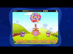 Addition Mathematics Game with Balloon Safari for Kindergarten and Elementary School