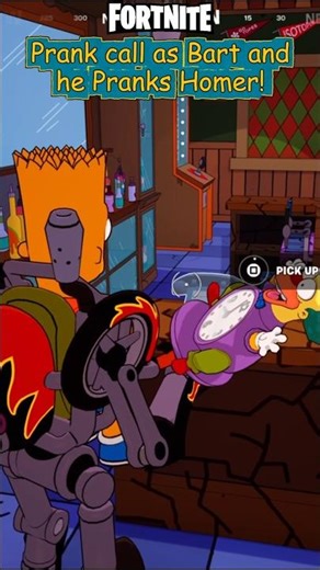 Fortnite Prank call as Bart and he calls Homer! The Simpson Mini Season #shorts #fortnite #Bart