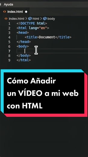 Vamos a aprender a añadir un video a nuestra #web con #html #html5 utilizando el #programa #visualstudiocode #cursohtml #htmlcoding #programacion