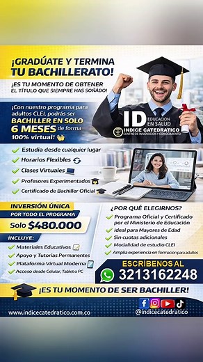 Termina Tu Bachillerato en Solo 6 Meses – 100% Virtual