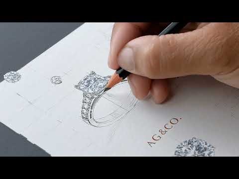Custom Engagement Ring Sketch | Bespoke Diamond Design Process | AG & CO Jewellery