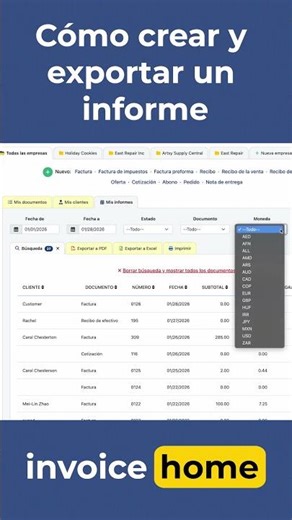 Cómo crear y exportar un informe