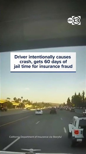Driver intentionally causes crash, gets 60 days of jail time for insurance fraud