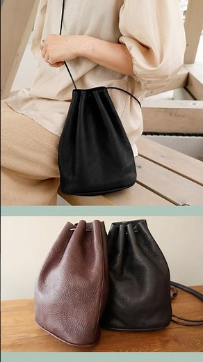 しっとり柔らか。毎日使いたくなる巾着ショルダーバッグ。 #leather #本革 #バッグ #おすすめ