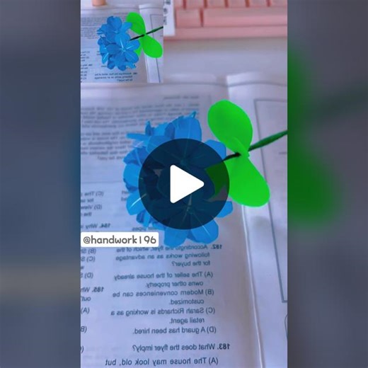 Handmade Blue Paper Flower Craft Tutorial