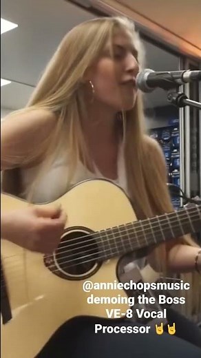 Annie Chops demoing the Boss VE-8 Vocal/Guitar Processor 😍😍😍