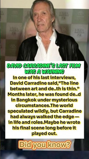 David Carradine’s Last Words Came True