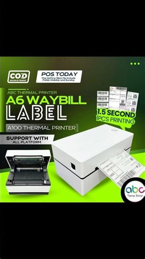 ￼A100 - A6 Thermal Printer Waybill Label Bluetooth Shipping Waybil Awb Airway Bill Courier Barcode