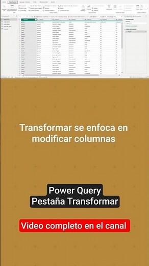 Power Query interface: Transform tab #dataanalysis #shorts #powerbi #powerqueryeditor