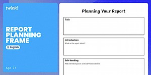 Writing Frame - Planning a Report