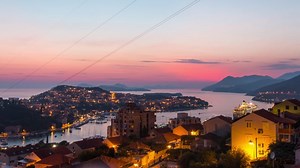 Dubrovnik, Sunset, Sea. Free Stock Video