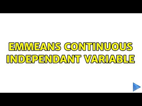 Emmeans continuous independant variable