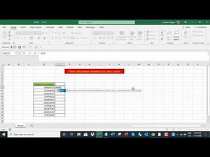 Filter telephone numbers by area codes in Excel