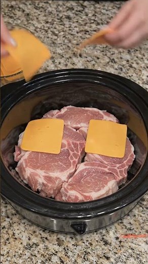 Slow Cooker Cheesy Ranch Pork Chops Full Recipe in Description #slowcookerrecipe #crockpotcooking