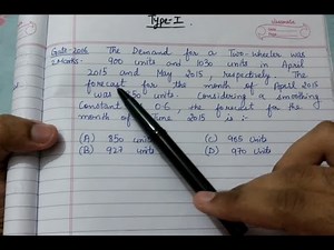 [Hindi] Simple exponential smoothing Numericals || Type-1 || GATE Questions
