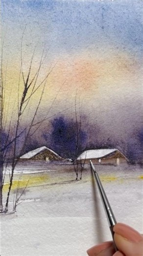 Whispers of Winter | Calm Watercolor Landscape Tutorial