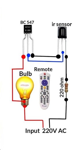 ir sensor remote control light connection diagram #shots #tarunxperiment #tarunelectronic