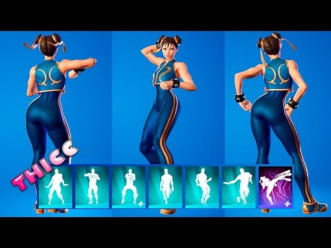 FORTNITE CHUN-LI SHOWCASED WITH BEST DANCES & EMOTES