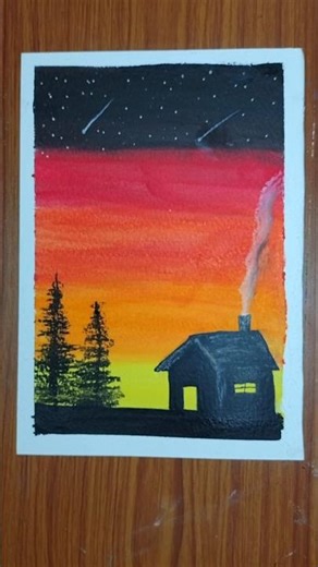 How to Draw a Beautiful Sunset 🌅 | Easy Drawing Tutorial #shorts #art #trending #drawing #painting