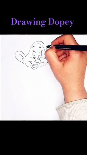 How To Draw Dopey From ‘Snow White and the Seven Dwarfs’ with Walt Disney.