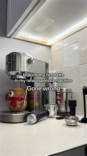 Making My First Latte with DeLonghi Espresso Machine