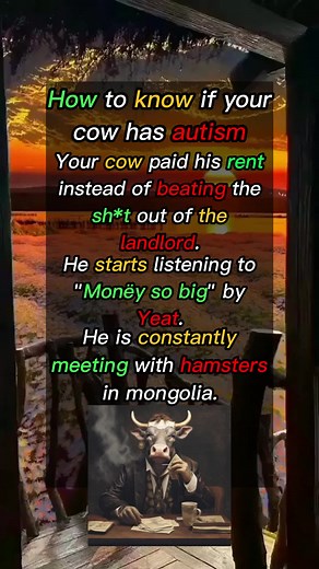 How to know if your cow has autism. #sigma #sigmagrindset #sigmamale