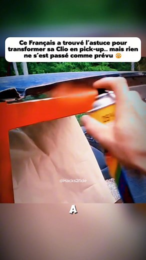 476K views · 5.2K reactions | À Saint-Junien, un Français a trouvé l’astuce la plus folle : transformer une simple Clio en pick-up maison 勞 Mais tu vas voir… la suite est encore plus surprenante  #astucevoiture #saintjunien #garagefrançais #astucefrançaise | Hacks2ride | Facebook