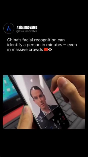 AI | Technology | Innovation on Instagram: "This footage shows how China’s large-scale facial recognition systems work in real life. What’s actually happening: • Nationwide CCTV coverage • AI-powered facial recognition • Real-time database cross-checking • Movement tracking across cities • Search areas narrowed step by step In documented cases, authorities were able to locate individuals within minutes — not hours or days. This isn’t sci-fi. It’s population-scale surveillance infrastructure. Whe
