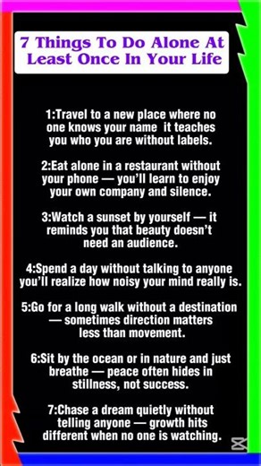 7 Things To Do Alone At Least Once in Your Life