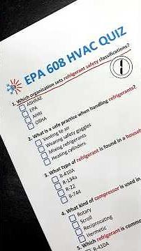 EPA 608 Quiz Challenge – Can You Pass This HVAC Test? #epa608 #hvac #hvacsystem #viral #shorts
