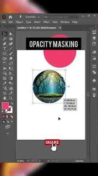 🔥 Opacity Masking in Illustrator (EASY & FAST!) #shorts #trending #viral #opacity #masking