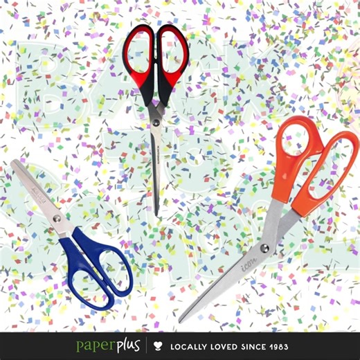 Scissors cut project materials perfectly—or make confetti for a surprise classroom party! 👉https://shorturl.at/0HEDW | Paper Plus