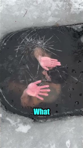 Trapped Under Frozen Ice 😨 (@mikhailsereda_)