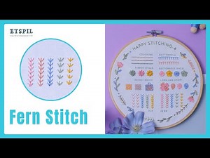 【🎁E2864 Fern Stitch】Learn for Beginners!Embroidery StitchTutorial (Step-by-Step)丨ETSPIL