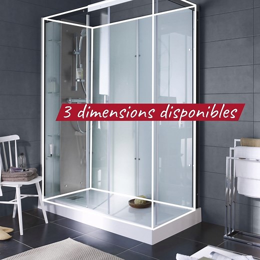 La cabine de douche intégrale Moonlight vous offre la possibilité d'avoir un espace de relaxation directement chez vous. #madeinfrance 🇫🇷, elle se décline en format carré ou rectangulaire. Plutôt hammam ou douche hydromassante ? | Lapeyre