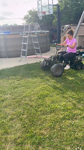 Wife testing out the snowblower/dirtbike/atv mashup build 😁 #reelsvideo #snowblower #dirtbike #atv #mashup #custombuild #fabrication #diy #project #fun #fyp | Buildadadgarage
