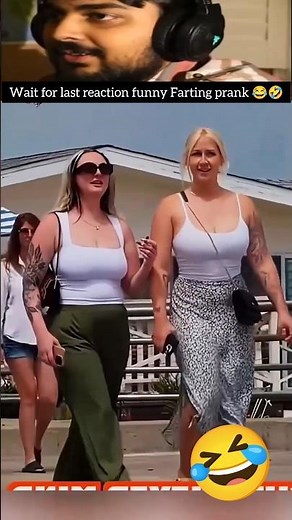 Epic reaction 😂🤣!! girls was socked with funny reaction #shorts #fart #prank