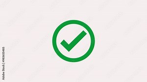 Red check mark tick isolated on white background. Check mark icon animation , right mark icon. Red color Check mark verified selection, check mark sign icon animation, check icon, green checkmark.