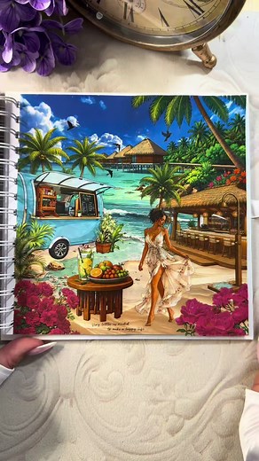 Beach-themed journaling supplies from Viktashop — scrapbook & junk journal ideas