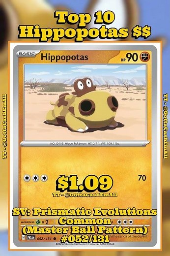 Top 10 Rarest Hippopotas Pokémon Cards Ever! 💎🔥#pokemon #pokemoncards #pokemontcg #top10 #tcg