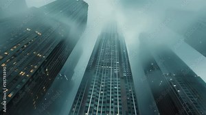 ANIMATION OF WALL STREET SIGN Written Street Sign in the Middle of Manhattan, New York, with a Large Building Background.