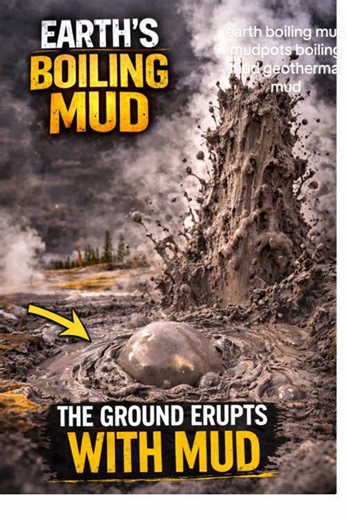 THE EARTH CAN LITERALLY BOIL MUD This looks fake, but it’s real. In some geothermal zones, the ground turns into boiling mud called mudpots. Acidic hot water and steam break down the rock below the surface until the Earth starts bubbling like a giant pot of sludge. It’s one of the strangest things on the planet: not lava… not water… just hot, churning mud straight out of the ground. The Earth doesn’t only erupt with fire. Sometimes it boils with mud. #earth #nature #geologytok #mudvolcano #mudpo