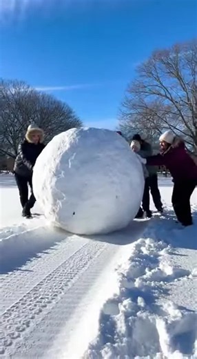 Building the World's Biggest Snowball in Winter