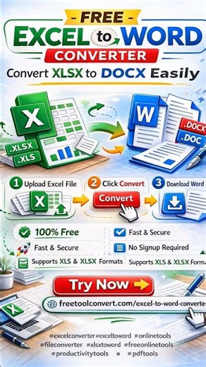 https://freetoolconvert.com/excel-to-word-converter/ #pdftools #onlinetools #freeonlinetools #pdfdoc