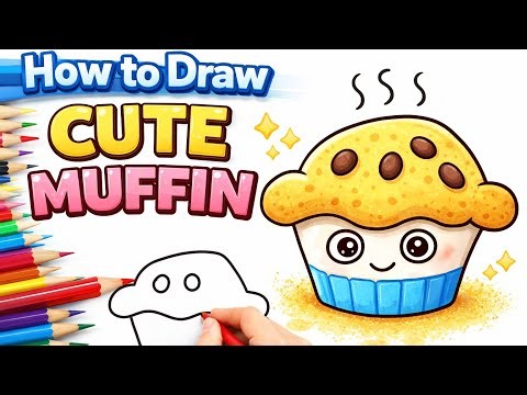 How to Draw a Cute Muffin 🧁 | Easy Drawing for KidsCute Muffin Drawing Step by Step ✏️ #deepakhorrar