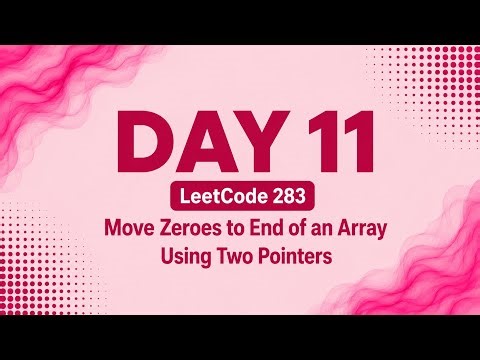 LeetCode 283 Move Zeroes | Two Pointers Approach | DSA in Java Telugu
