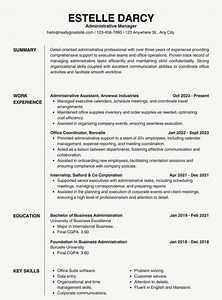 Professional Administrative Resume Template | Clean & Ats-friendly CV for Office Manager and Executive Assistant Roles | Instant Download - Etsy Canada