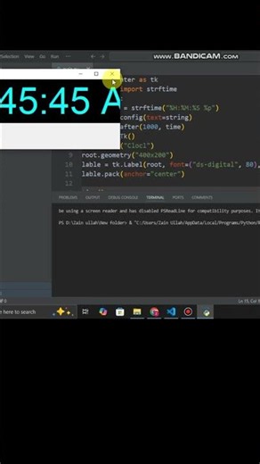 how to make clock in python #programming #codingshorts