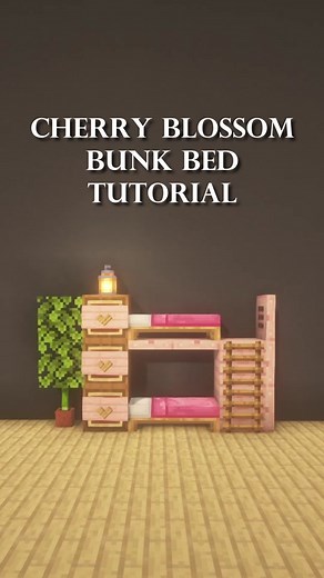 Cherry Blossom Bunk Bed Tutorial! This is the last of my prerecorded videos! I got lazy so I recreated my old bunk bed video with cherry blossom wood 😅 #minecraft #mc #cherryblossom #minecraftmemes #minecraftupdate #gaming #videogames #minecrafttutorial #minecraftbuilding